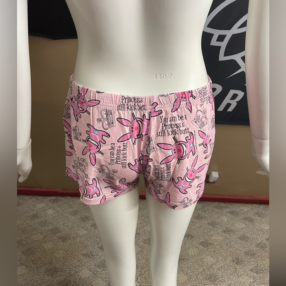 Rare It’s Happy Bunny You Can Be A Princess Pajamas Shorts Size Small Pink - Picture 4 of 9